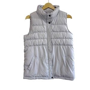 J. Jill Size Small Light Gray Down Filled Full Zip Puffer Vest Outdoor Travel